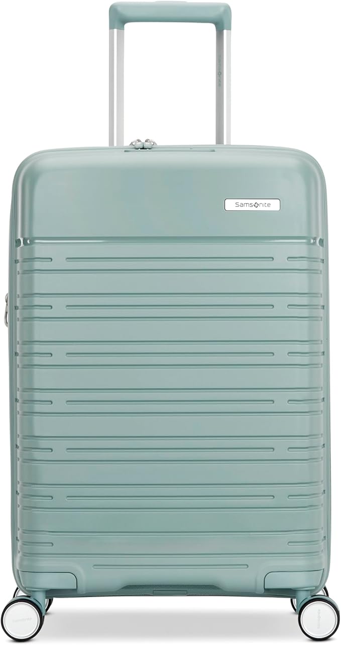 Samsonite Elevation Plus - Carry-On Hardside Luggage - Scratch Resistant Polypropylene Shell, RightHeight™ Adjustable Handle, Integrated AirTag Holder, TSA Lock, WetPak™ Compartment - Cypress Green