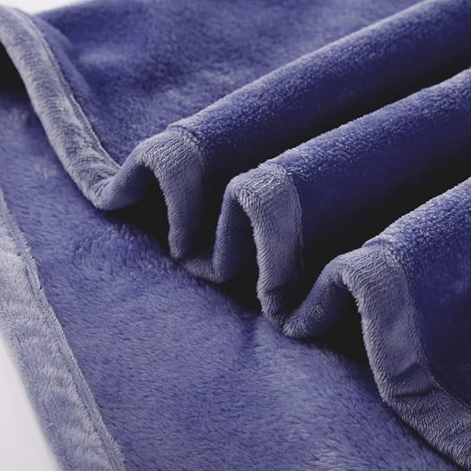 Surii Home Luxury Microfiber Flannel Blanket, Super Soft, Warm, Cozy, Fluffy, and Breathable, Perfect Throws for Bed, Couch, Sofa, for All Season Use. 350GSM Queen Size 90x90 Inches(Navy Blue)