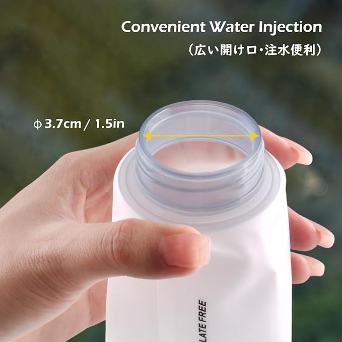 TRIWONDER TPU Collapsible Flask BPA-Free Soft Folding Water Bottles for Hydration Pack - Ideal for Running Hiking Cycling Climbing (500ml/16.9oz - White)