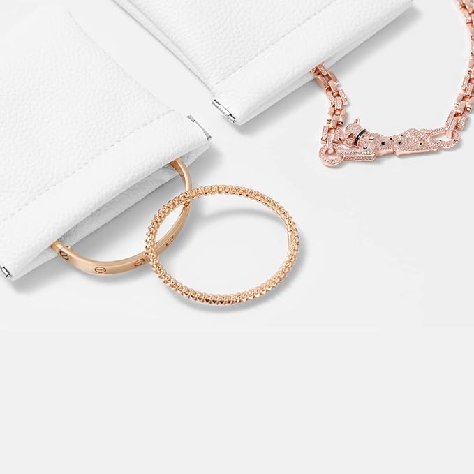 2 Pack PU Leather Slim Engagement Wedding Ring Pouch Leather Jewelry Pouch Christmas,Wedding Party Favor Gift Bag(Orange)