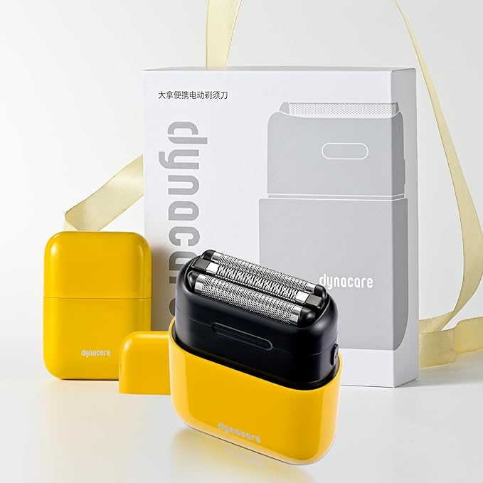 Mini Steel Electric Foil Shavers for Men: Upgraded Mini Electric Razor– Portable Travel Shaver with IPX7 Waterproof, Ultra-Long BatteryLife, and Triple Blade Technology Mini Razor (Sunburst Yellow)