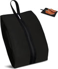 Shoe Bag Odor-Absorbing Water-Resistant, Travel Friendly Golf Shoe Bag with Zipper for Sports Ideal for Gym,Spikes,Golf,Tennis,Baseball(Black, 1-Pack)