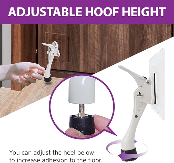 Door Stopper with Adhesive Bracket Stickers, No Drilling or Tools Needed, Available for All Doors, Door Holder, Heavy Door Stop, KickDown Door Stoppers by HASHI (Satin Nickel/Bracket 4pack)