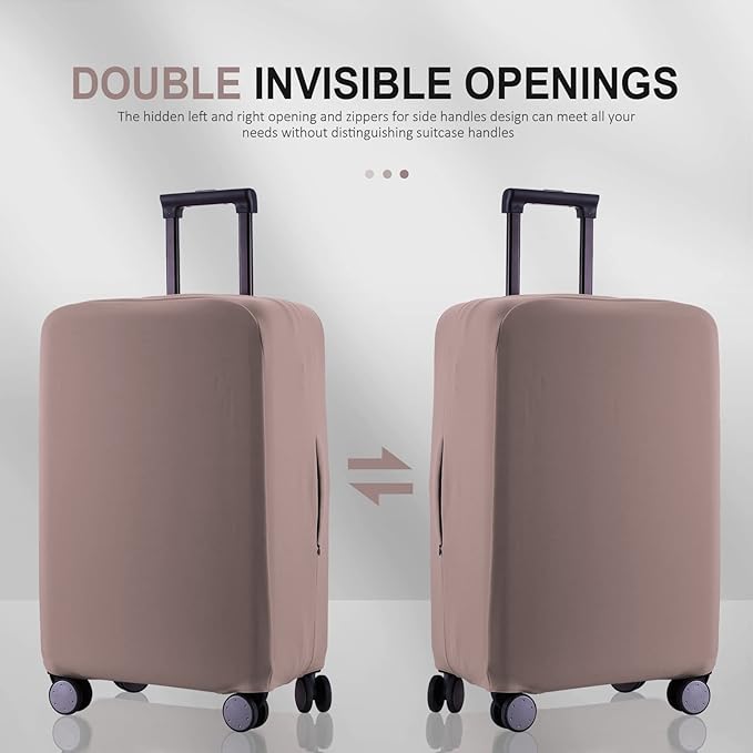 Travel Luggage Cover Suitcase Protector Scratch-Resistant Fit 19-31 Inch Suitcase, Not Included Suitcase (Khaki, M(24-25 inch))