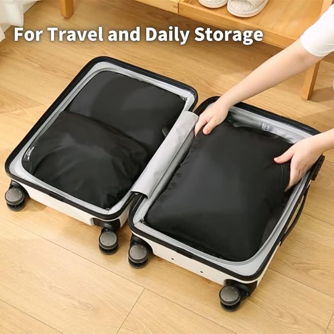 tianzong Compression Packing Cubes for Suitcases, Luggage Organizer Bags Set for Travel (Grey, 2 Pack Large)