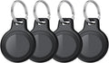 Bluetooth Tracker Tag for Apple Find My (iOS Only), GPS Tracker with Replaceable Battery, Item Finder for Keys, Luggage Tracker and Wallet Tracker, Suitable for Indoor & Outdoor Use, 4-Pack Black