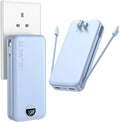 Portable Charger with Wall Plug, 20000mAh USB C Power Bank Fast Charging, External Battery Pack with Built in Cables, Digital Display, 5 Output 2 Input for iPhone Android Cell Phone Tablet