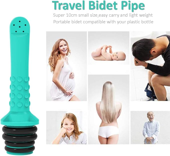 2PCS Backpacking Bidet - Portable Bidet for Toilet - Travel Bidets , Universal Shower Pipe for Traviling, Compatible with Every Bottle. Discreet,Ecological,Mini, Elderly,Sprayer,Personal,Handheld