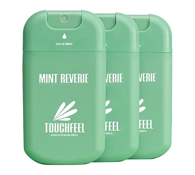Power Mist Hand Sanitizer Spray, Scented Hydrating Hand Sanitizers Travel Size Refillable, Pocket Portable 3-Pack (Mint Reverie) 0.93Fl Oz 460-Sprays Each