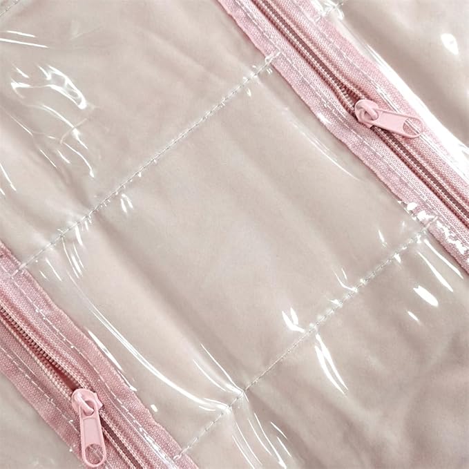 Travel Jewelry Roll Bag Portable Organizer Pouch With Grids&PVC Cover Storage Bags for Necklace, Bracelet, Bracelet,Ring, Badge, Pendant