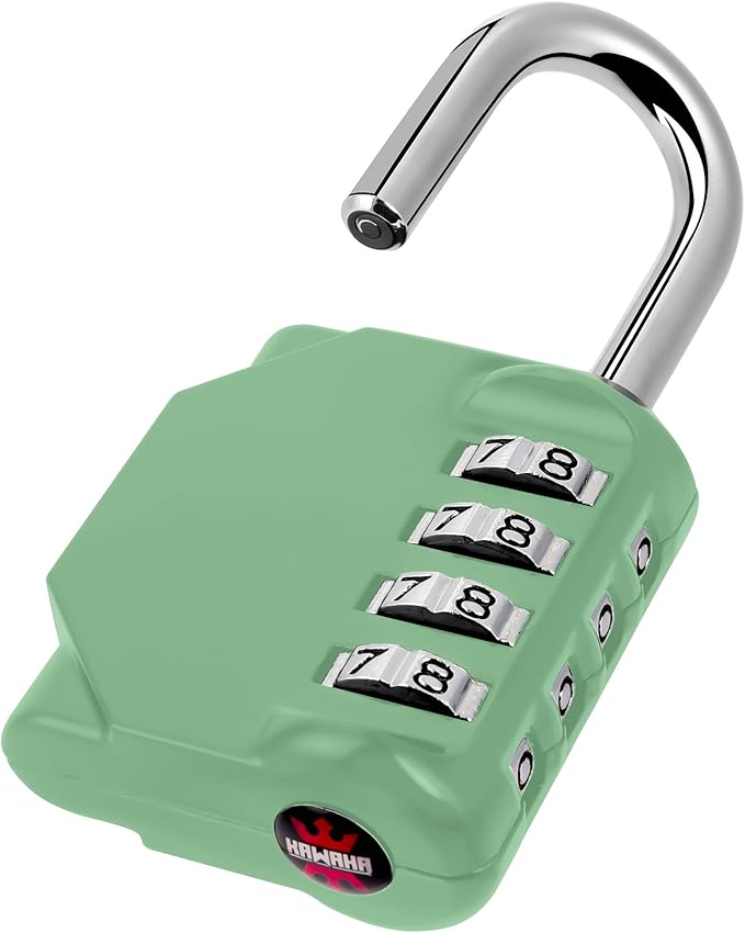 CL11KG Combination Lock, 4 Digit Outdoor Combination Padlock Set Your own Combination for Gym Locker Lock, School, Gates, Doors, Toolbox, Hasps and Storage (Khaki-Green *1)