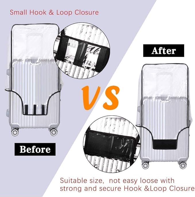 20 Inch PVC Luggage Protector Cover for TSA Approved Clear Suitcase Protector 20-21 Inch Transparent Luggage Protective Cover Case Suitable for 20"-21"