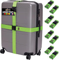 GORILLA GRIP Heavy Duty 8 Pack Adjustable Luggage Straps for Suitcases, Easy to Identify Travel Belt Connector Holds Suitcase Together, Extends Life of Bag, Strap Connects Two Bags, Accessories Green