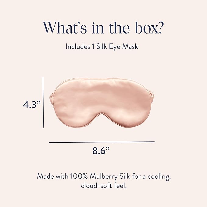 Brooklinen Silk Eye Mask for Sleeping – Blush Pink, 100% Mulberry Silk Sleep Mask with Soft Elastic Strap, Machine Washable, Breathable & Cool-to-The-Touch – Ideal for Sleeping & Traveling