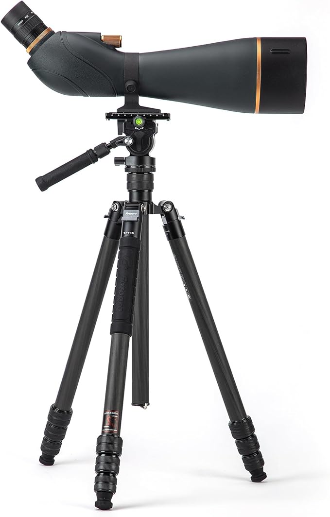 Fotopro 25-75x100 Spotting Scope for Bird Watching, X-Go Max E 2 Carbon Fiber Travel Tripod, Compact and Lightweight for Wildlife and Moon Viewing