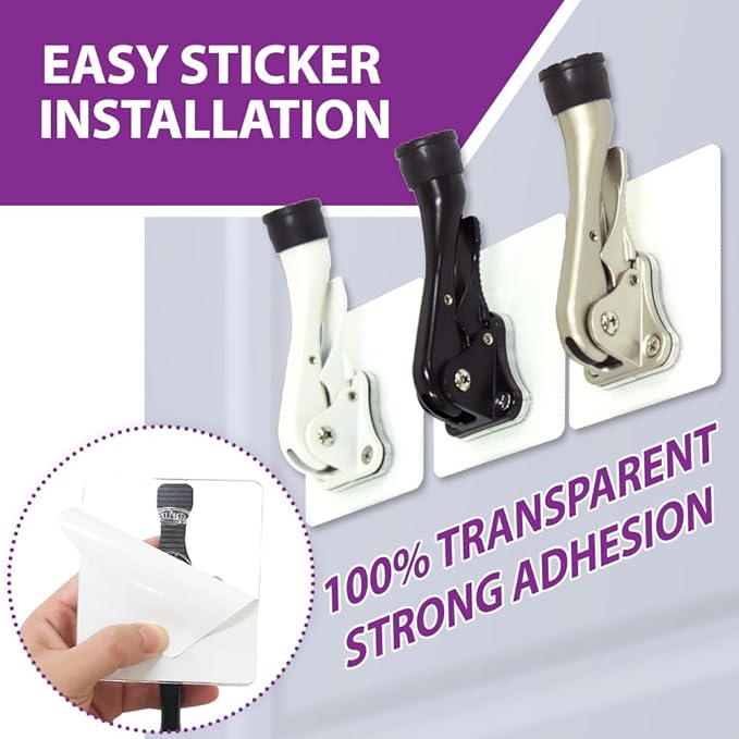 Door Stopper with Adhesive Bracket Stickers, No Drilling or Tools Needed, Available for All Doors, Door Holder, Heavy Door Stop, KickDown Door Stoppers, Bottom of Door by HASHI (Black/Bracket)