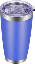 VEGOND 20oz Tumbler with Lid and Straw Stainless Steel Tumbler Cup Vacuum Insulated Double Wall Travel Coffee Mug Powder Coated Coffee Cup (Bluish Violet 1 Pack)