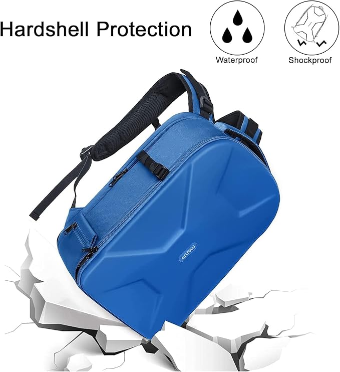 MOSISO Camera Backpack, DSLR/SLR/Mirrorless Photography Camera Bag 15-16 inch Waterproof Hardshell Case with Tripod Holder&Laptop Compartment Compatible with Canon/Nikon/Sony, Royal Blue