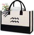 TOPDesign Embroidery Constellation Canvas Bag for Women (Aquarius)