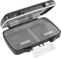 EZY DOSE Moisture-Proof Pill Case, Medicine Planner, Vitamin Organizer Box, Travel-Friendly, Latch-Closure to Secure Contents, 4 Individual Compartments of Multiple Sizes with Tight Seal, Small, Black