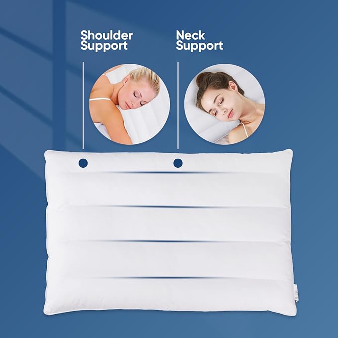 MINUPWELL 2 Packs Ultra Flat Pillows for Sleeping Thin, 7D High Support 2.5 inch Height Ultra Thin Pillows,Slim Bed Pillows for Stomach Sleeper,King Size -18x36 in