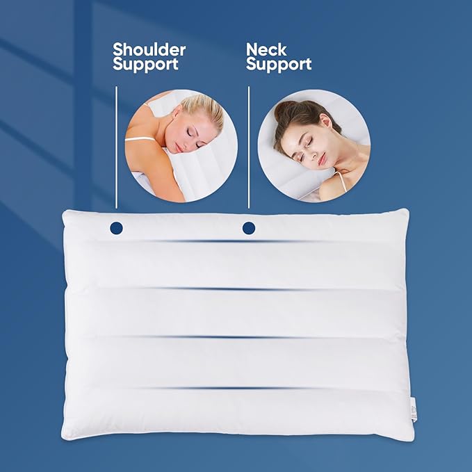 MINUPWELL Ultra Flat Small Pillow for Sleeping, 18x13in Small Pillow for Travel 7D High Support 2.5 inch Height Ultra Thin Pillows -Mini Pillow - 100% Cotton