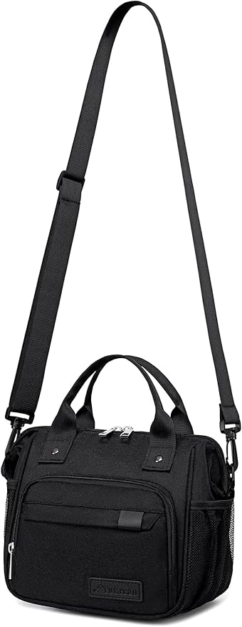 Small Lunch Bag Lightweight Insulated Lunch Box for Women Work Portable Soft Cooler for Picnic Travel Road Trips, Loncheras para Mujer, Black