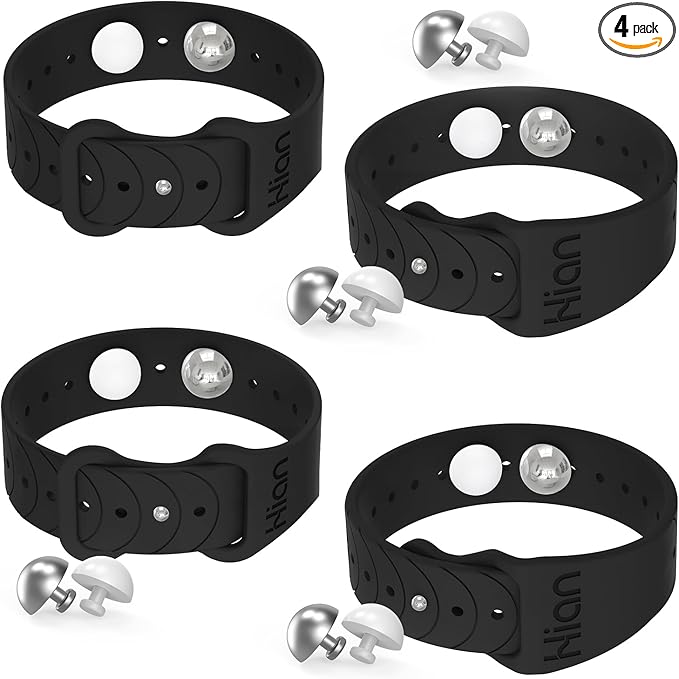 Hion Motion Sickness Bracelets Sea Sickness Wristbands for Motion Sickness/Morning Sickness/Pregnancy Nausea Anti Nausea Bands Acupressure Wristband Motion Sickness Bands（2Pairs Black ）