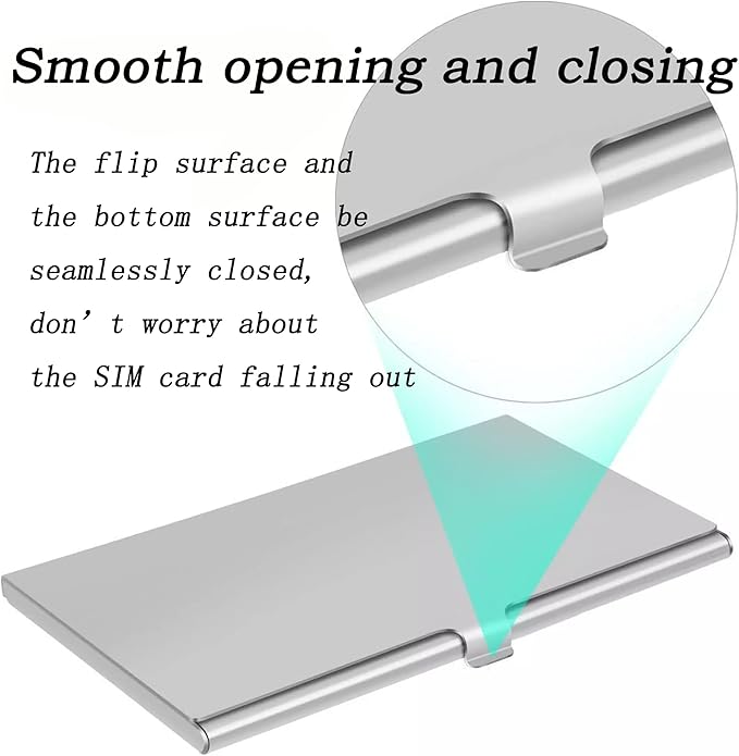 Aluminum SIM Card Case, Universal Waterproof Slim Mini Card Slots Storage Case, Sim Card Travel Case Can Hold 12 Nano SIM Card &1 Cell Phone Eject Pin Slots (Silver) + 1 Card Pin