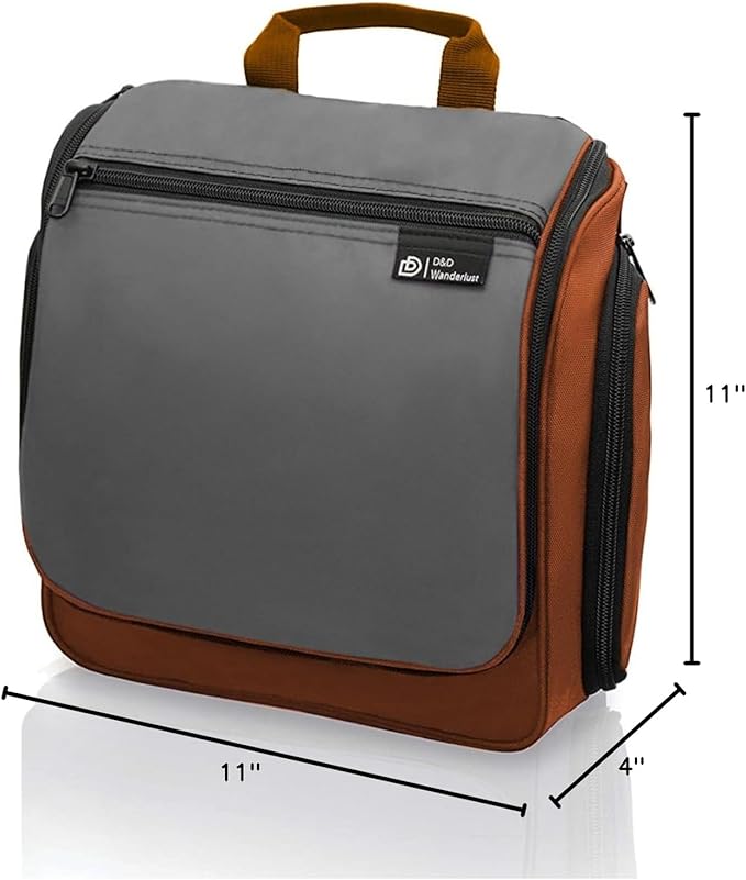 DD D&D Wanderlust D&D Hanging Travel Toiletry Bag for Men and Women – Cosmetics, Makeup and Toiletries Organizer Kit with 10 Compartments, YKK Zippers, XXL Metal Swivel Hook, Water-Resistant Nylon