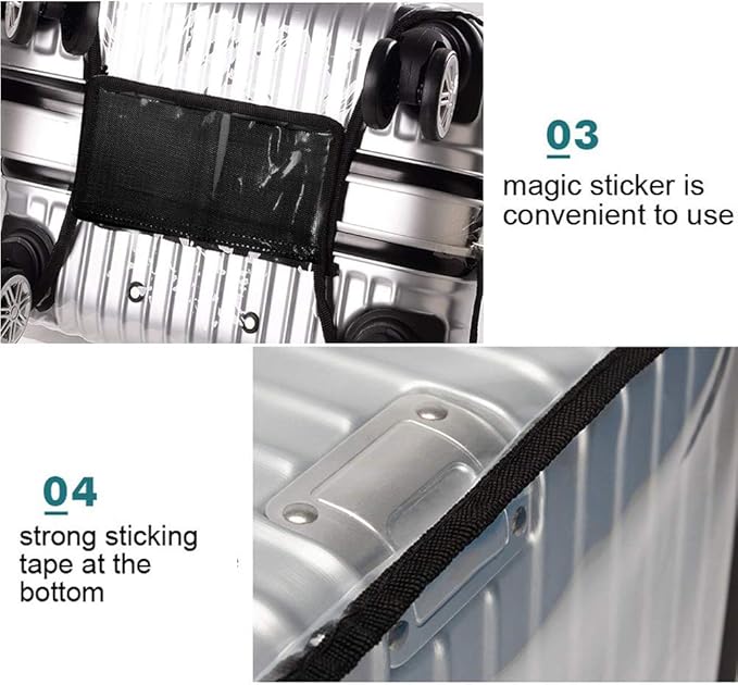 20-21 Inch PVC Luggage Protector Cover for TSA Approved Clear Suitcase Protector Transparent Luggage Protective Cover Case Suitable for 20"-21"