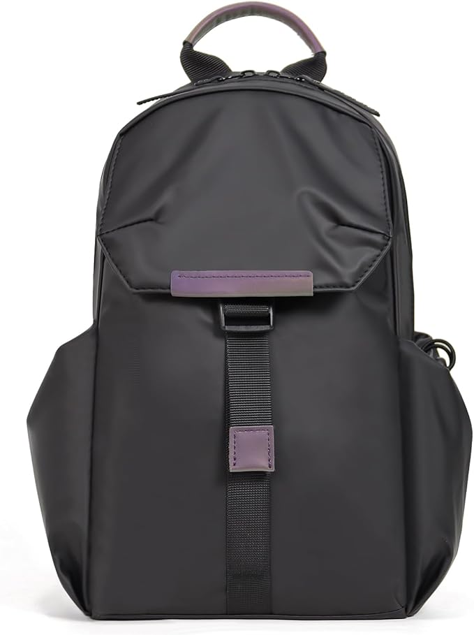 Crossbody Messenger Bag for Women Men Travel Backpack Convertibale Sling Bag Travel Hiking Daypack，Water-Resistant (black, small)
