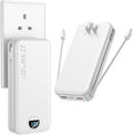 Portable Charger with Wall Plug, 20000mAh USB C Power Bank Fast Charging, External Battery Pack with Built in Cables, Digital Display, 5 Output 2 Input for iPhone Android Cell Phone Tablet