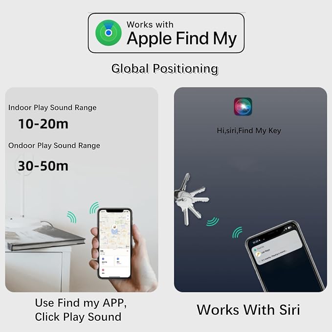 Air Tags-4 Pack Bluetooth Item Finders Work for Apple Find My APP(iOS Only) Tracker Tags for Keys, Luggage, Backpack, Airtags with Lanyard (4)