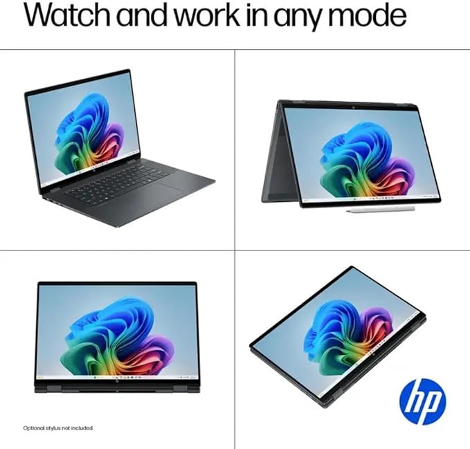HP OmniBook X Flip 16 2-in-1 Laptop: 16" FHD+ Touchscreen, Intel Core Ultra 7, 16GB RAM, 1TB SSD, w/Pen & Lifetime Office - Copilot+ AI PC, Windows 11