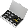 Aluminum SD Card Case, 9Slots Ultrathin SD Card Holder, Memory Card Storage Holder, Fit for 1 SD Card, 8 Micro SD Card, Silver
