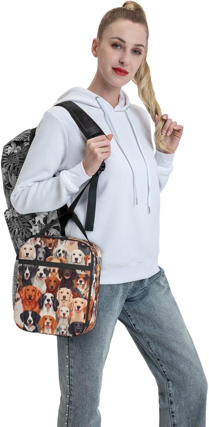 Dog Insulated Lunch Box for Women Men Dog Lunch Bag for Travel,or Fishing Polyester