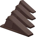 Frienda 4 Pcs Jumbo Door Stoppers Heavy Duty Door Stopper Tall up to 2inch Tall Wedge TPR Large Wedge Stackable Big Rubber Doorstop for Hotel Carpet Hardwood Concrete and Tile (Coffee)