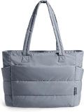 BAGSMART Tote Bag for Women, Lightweight Puffy Tote Bag with Compartments Shoulder Bag Handbag for Travel, Work, Gym,