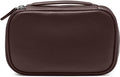 Leatherology Brown Small Travel Organizer - Zipped mesh storage pocket, elastic loops for organization, compact travel size