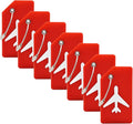 7 Pack Silicone Luggage Tag Baggage Handbag Travel Suitcase Tags with Name ID Card Perfect to Quickly Spot Luggage Suitcase (Red