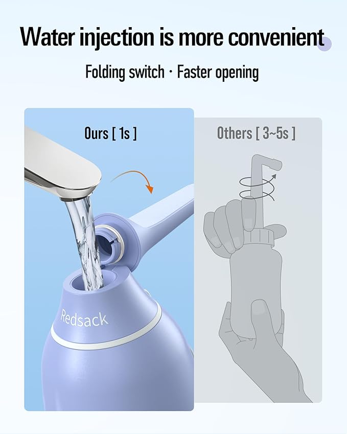 Portable Bidet for Travel & Home Use - Handheld High-Pressure Sprayer 400ml/13.5oz Large Capacity Bottle for Personal Hygiene, Collapsible Quick Fill BPA-Free for Freshness Includes Wall Hook(Purple)