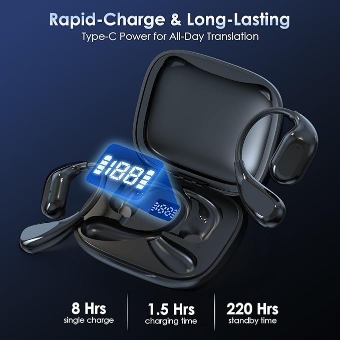 Translation Earbuds Real Time AI: Olycism AI Translator Earbuds with 150 Languages 3 in 1 Translation Headphones Long Battery Life Bluetooth 5.4, iOS Android for Travel Business Study