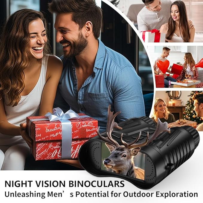 Night Vision Binoculars for Adults, 4K HD Night Vision Goggles with Video Recording, for Men, Boys, Father's Day, Christmas for Outdoor Night Adventure, Wildlife Watching