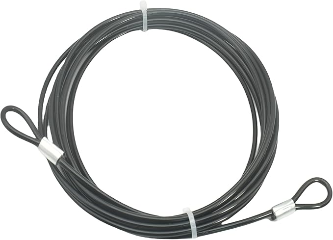16FT 4mm Stainless Steel Outdoor Travel Security Cable Lock,Braided Steel Coated Safety Cable Luggage Lock,Safety Cable Wire Rope Double Loop