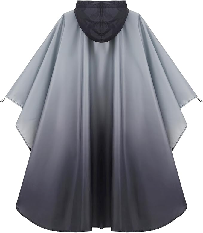 Rain Poncho Jacket Coat Hooded Zipper Style for Women/Men/Adult with Pocket