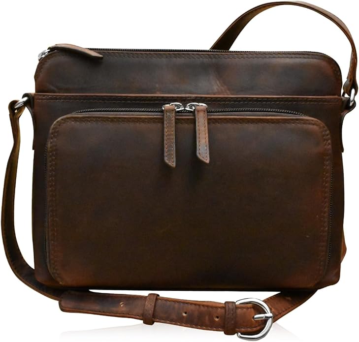 ili New York Genuine Leather Crossbody Bags for Women - Premium RFID Blocking Shoulder Bag Organizer with Adjustable Strap