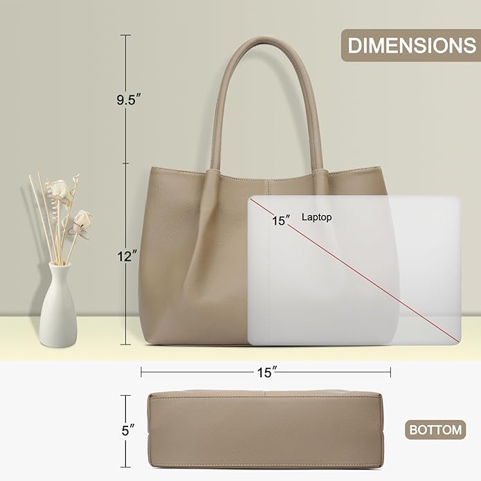 KKXIU Tote Bag for Women Vegan Leather Shoulder Purse Large Capacity Travel Bag