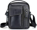 KPYWZER Genuine Leather Shoulder Bag Small Men Messenger Pack Handbag Sling Crossbody Bag Man Purse for Business