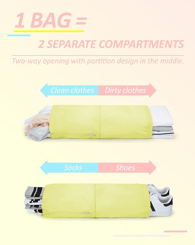 BAGSMART 6 Set Compression Packing Cubes - Lightweight Travel Essentials, Durable Luggage Organizer